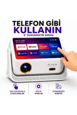 Ev Sinema Projeksiyon Cihazı Akıllı Projektör 450 ANSI 4K Destekli HD WiFi Bluetooth - Görsel 2