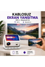 Ev Sinema Projeksiyon Cihazı Akıllı Projektör 450 ANSI 4K Destekli HD WiFi Bluetooth - Görsel 3