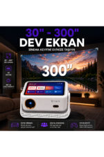 Ev Sinema Projeksiyon Cihazı Akıllı Projektör 450 ANSI 4K Destekli HD WiFi Bluetooth - Görsel 4