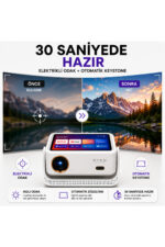 Ev Sinema Projeksiyon Cihazı Akıllı Projektör 450 ANSI 4K Destekli HD WiFi Bluetooth - Görsel 5