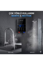 Elektrikli Şofben Ani Su Isıtıcı Dijital Akıllı Banyo Şofbeni Duş Başlığı Hediyeli SG02-60 - Görsel 2
