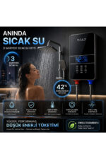 Elektrikli Şofben Ani Su Isıtıcı Dijital Akıllı Banyo Şofbeni Duş Başlığı Hediyeli SG02-60 - Görsel 6