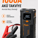 Akü Takviye Cihazı Lastik Şişirme Kompresörü Powerbank LED El Feneri Taşıma Çantalı RY-P20