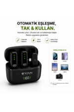 Kablosuz Yaka Mikrofonu Çift Mikrofon 2'li iPhone Android Uyumlu Type-C Lightning - Görsel 3