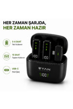 Kablosuz Yaka Mikrofonu Çift Mikrofon 2'li iPhone Android Uyumlu Type-C Lightning - Görsel 7
