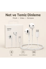 Type-C Kulaklık USB-C Mikrofonlu Kablolu Kulak İçi Kulaklık iPhone 15 16 17 Uyumlu - Görsel 7