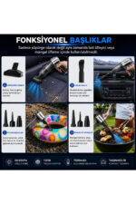 Araç İçi Süpürge Kablosuz Taşınabilir Katlanabilir Şarjlı Süpürge Yüksek Emiş Gücü Çantalı - Görsel 7