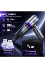 Araç İçi Süpürge Kablosuz Şarjlı El Süpürgesi 20.000Pa Gerçek Emiş Gücü 120W Güç 7500mAh Güçlendirilmiş Batarya RY-VC10 - Görsel 6