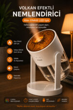 Hava Nemlendirici Alev Efektli 280 ML Ultrasonik Sessiz Aroma Difüzör ve Gece Lambası