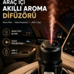Araç İçi Koku Difüzörü Yıldız Gökyüzü Projektörü Ultrasonik Buharlı Aroma Makinesi ve Oda Kokulandırıcı