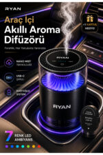 Araç İçi Difüzör Akıllı Oto Koku Makinesi Nano Mist 7 Renk Led Yedek Kartuşlu