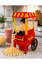 Mısır Patlatma Makinesi Yağsız Ev Tipi Popcorn Makinesi Nostaljik Retro Tasarım