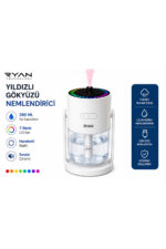 Yıldız Projeksiyonlu Hava Nemlendirici ve Gece Lambası 7 Renk LED Sessiz Aroma Difüzör - Görsel 5