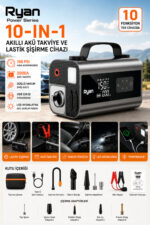 Akü Takviye Cihazı ve Hava Kompresörü 2000A Takviye ve 150 PSI 10in1 Set
