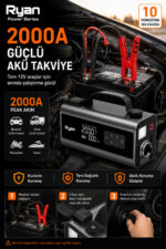 Akü Takviye Cihazı ve Hava Kompresörü 2000A Takviye ve 150 PSI 10in1 Set - Görsel 5