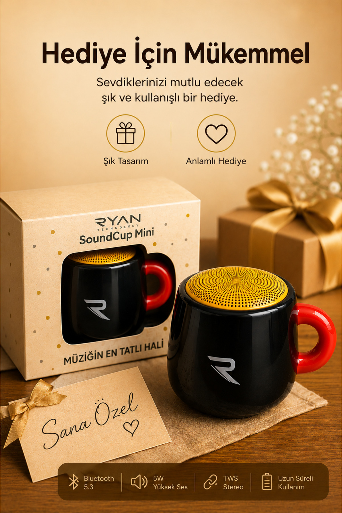 1_org_zoom Mini Bluetooth Hoparlör Taşınabilir Kablosuz Speaker Kahve Kupa Tasarımlı - Görsel 1