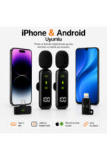 Kablosuz Yaka Mikrofonu Type-C ve Lightning Uyumlu Gürültü Azaltma AirMic RY-WM01 - Görsel 2
