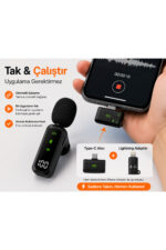 Kablosuz Yaka Mikrofonu Type-C ve Lightning Uyumlu Gürültü Azaltma AirMic RY-WM01 - Görsel 4