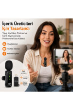 Kablosuz Yaka Mikrofonu Type-C ve Lightning Uyumlu Gürültü Azaltma AirMic RY-WM01 - Görsel 7