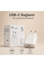 45W USB-C Hızlı Şarj Adaptörü Beyaz Type-C Çıkışlı Kompakt Güç Adaptörü iPhone 15 16 17 Pro Max Uyumlu - Görsel 3