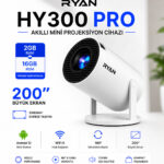 Akıllı Mini Projektör Ev Sinema Projeksiyon Cihazı 2GB RAM 16GB ROM HY300 Pro