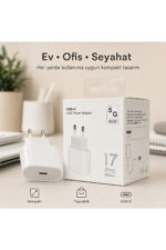 45W USB-C Hızlı Şarj Adaptörü Beyaz Type-C Çıkışlı Kompakt Güç Adaptörü iPhone 15 16 17 Pro Max Uyumlu - Görsel 4