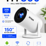 Mini Projektör Akıllı Projeksiyon Cihazı Kablosuz Ekran Yansıtma 2GB RAM 16GB Hafıza HY300
