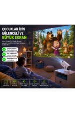 Mini Projektör Akıllı Projeksiyon Cihazı Kablosuz Ekran Yansıtma 2GB RAM 16GB Hafıza HY300 - Görsel 4