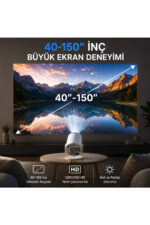 Mini Projektör Akıllı Projeksiyon Cihazı Kablosuz Ekran Yansıtma 2GB RAM 16GB Hafıza HY300 - Görsel 5