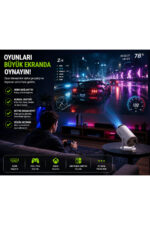 Mini Projektör Akıllı Projeksiyon Cihazı Kablosuz Ekran Yansıtma 2GB RAM 16GB Hafıza HY300 - Görsel 6