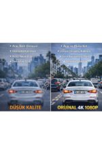 F6 4K 1080P Full HD 3 Kameralı GPS Wifi G Sensör Gece Görüşlü Ön Arka İç Kayıt Araç İçi Dışı Kamera - Görsel 2