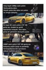 F6 4K 1080P Full HD 3 Kameralı GPS Wifi G Sensör Gece Görüşlü Ön Arka İç Kayıt Araç İçi Dışı Kamera - Görsel 4