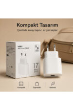 45W USB-C Hızlı Şarj Adaptörü Beyaz Type-C Çıkışlı Kompakt Güç Adaptörü iPhone 15 16 17 Pro Max Uyumlu - Görsel 6