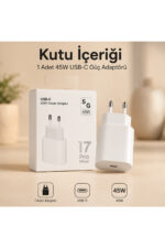 45W USB-C Hızlı Şarj Adaptörü Beyaz Type-C Çıkışlı Kompakt Güç Adaptörü iPhone 15 16 17 Pro Max Uyumlu - Görsel 8