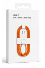 60W USB-C Şarj Kablosu 1 Metre Beyaz Type-C to Type-C Örgülü Hızlı Şarj Kablosu iPhone 15 16 Uyumlu - Görsel 2