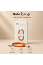 60W USB-C Şarj Kablosu 1 Metre Beyaz Type-C to Type-C Örgülü Hızlı Şarj Kablosu iPhone 15 16 Uyumlu - Görsel 6