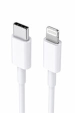USB-C to Lightning Kablo 1 Metre Beyaz iPhone 14 13 12 11 SE X 8 Uyumlu Type-C Lightning Şarj ve Veri Kablosu - Görsel 4