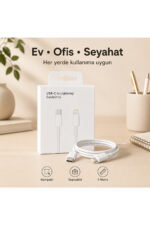 USB-C to Lightning Kablo 1 Metre Beyaz iPhone 14 13 12 11 SE X 8 Uyumlu Type-C Lightning Şarj ve Veri Kablosu - Görsel 6
