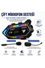 Motosiklet Kask Bluetooth İntercom Kask İnterkom Çift Mikrofonlu 300M HD Ses - Görsel 2