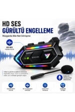 Motosiklet Kask Bluetooth İntercom Kask İnterkom Çift Mikrofonlu 300M HD Ses - Görsel 4