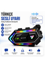 Motosiklet Kask Bluetooth İntercom Kask İnterkom Çift Mikrofonlu 300M HD Ses - Görsel 6