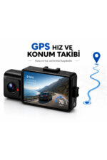 4K Araç İçi Kamera Oto Kamera Ön İç Arka Kayıt 3 Kameralı Ön İç Arka Kayıt G-Sensör Dash Cam - Görsel 4