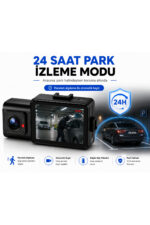 4K Araç İçi Kamera Oto Kamera Ön İç Arka Kayıt 3 Kameralı Ön İç Arka Kayıt G-Sensör Dash Cam - Görsel 7