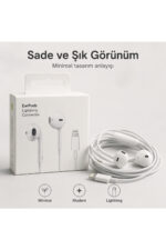 Lightning Kablolu Kulaklık Beyaz Mikrofonlu Kontrol Tuşlu iPhone 14 13 12 11 X XR XS 8 7 SE Uyumlu Kulaklık - Görsel 8