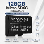 128GB Micro SD Hafıza Kartı U3 V30 A1 SDXC 4K Video Destekli Yüksek Hızlı Telefon Kamera Drone Hafıza Kartı