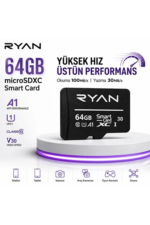 64GB Micro SD Hafıza Kartı U3 V30 A1 SDXC 4K Video Destekli Yüksek Hızlı Telefon Kamera Drone Hafıza Kartı