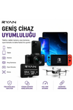 64GB Micro SD Hafıza Kartı U3 V30 A1 SDXC 4K Video Destekli Yüksek Hızlı Telefon Kamera Drone Hafıza Kartı - Görsel 2