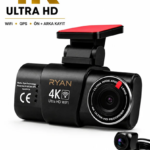 4K Araç İçi Kamera İki Kameralı Gece Görüşlü Wifi GPS 24 Saat Park Modu G Sensör