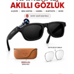Kameralı Akıllı Güneş Gözlüğü Yapay Zeka Destekli 8MP Kameralı Anlık Çeviri Bluetooth Sesli Asistan Fotoğraf Video RY-AIG02