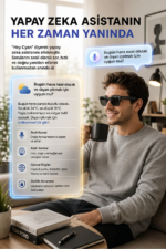Kameralı Akıllı Güneş Gözlüğü Yapay Zeka Destekli Anlık Çeviri Bluetooth Sesli Asistan Fotoğraf Video RY-AIG01 - Görsel 7